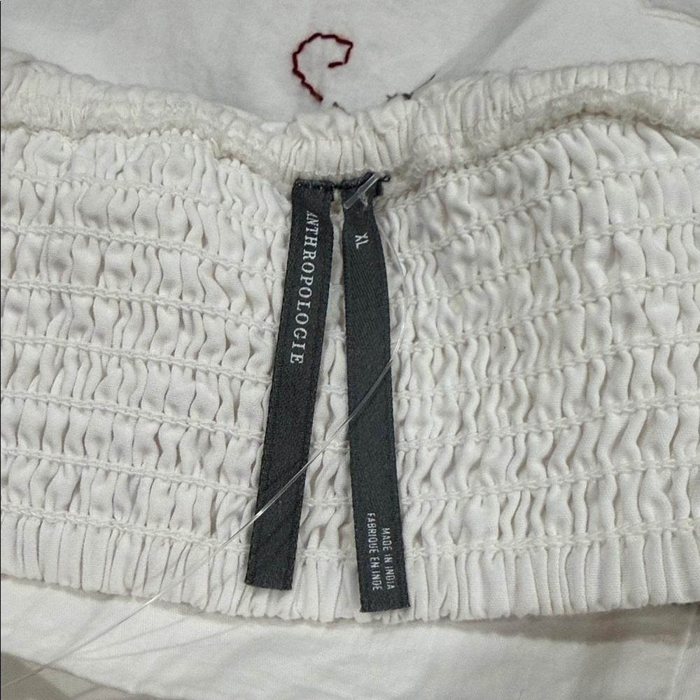 Anthropologie Hanky Crop Cutwork Tank Colorful Embroidery White SIZE XL NEW - Picture 6 of 10